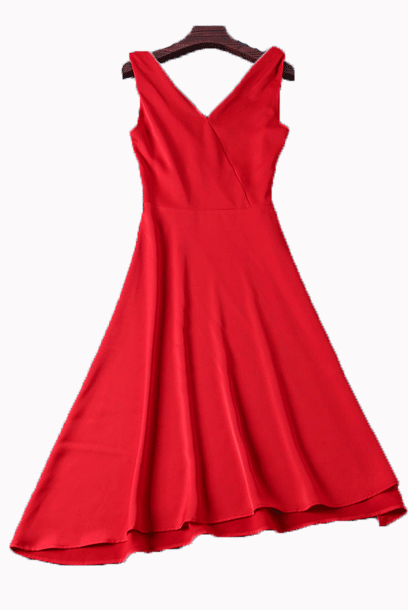Victoria Sleeveless Drape Red Wrapped Dress