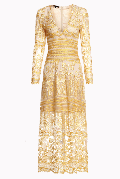 Long Sleeves Floral Lace Resort Maxi Dress