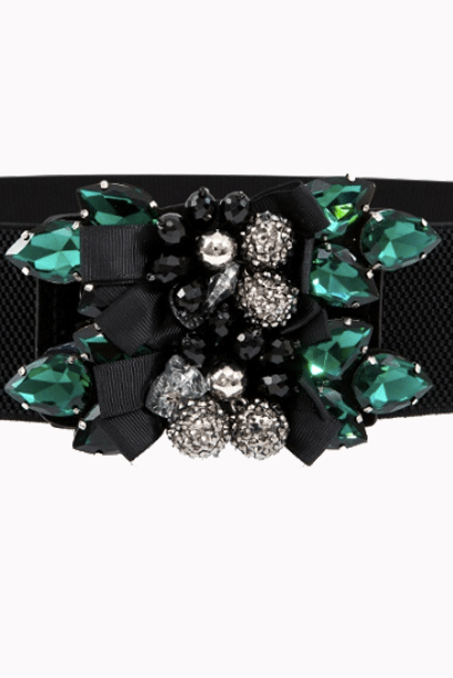 Elastic Embellished Waist Belt