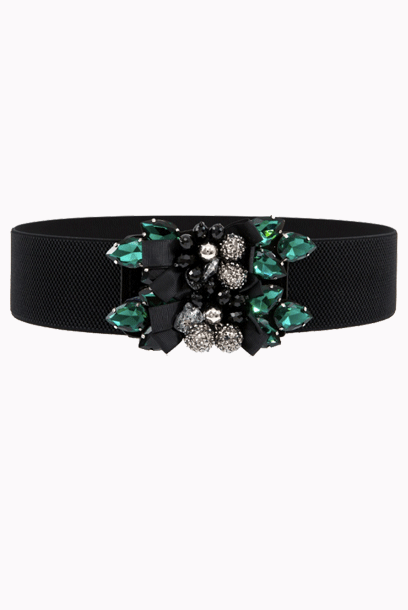 Elastic Embellished Waist Belt