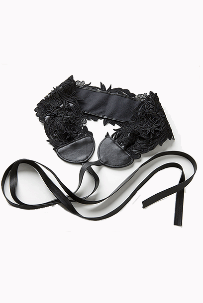 Floral Lace PU Waist Belt