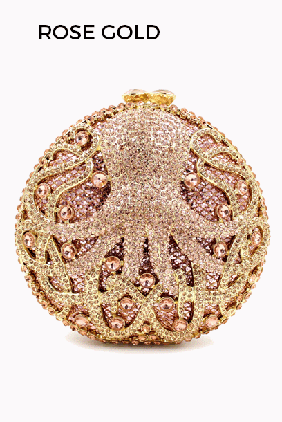 Octopus Rhinestone Evening Clutch Bag