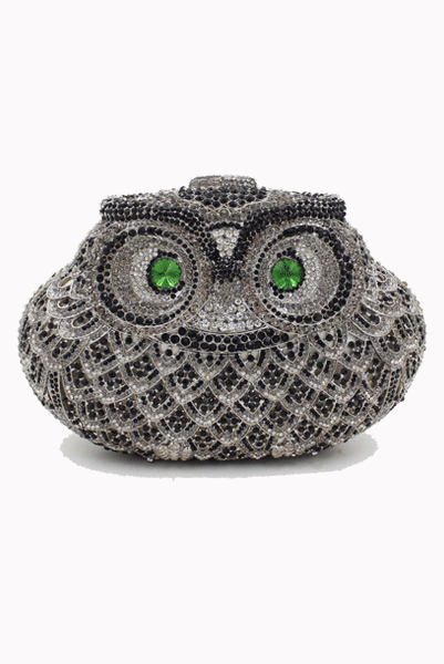 Owl Rhinestone Evening Clutch Bag