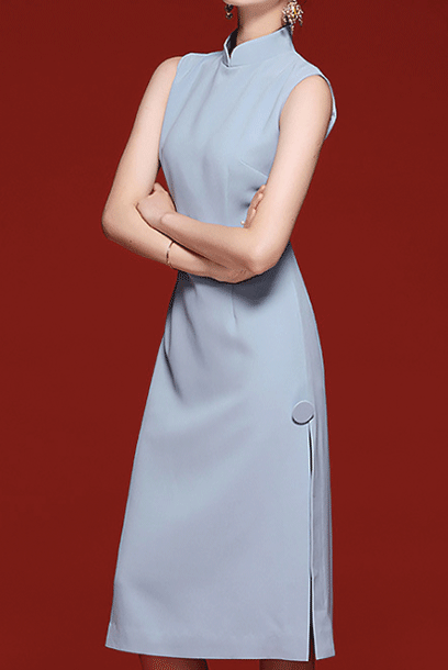 Sleeveless A-line Qipao Cheongsam (Tangkapan Layar)
