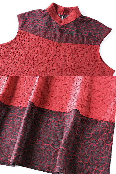 Cap Sleeves Pleats Please Midi Cheongsam