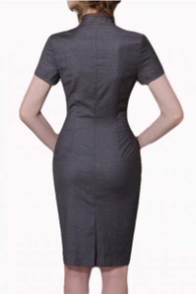 Short Sleeves McQueen Modern Cheongsam with Zip Details