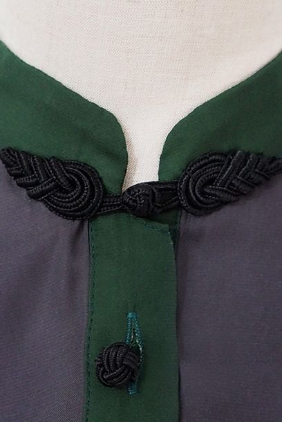 Purple Cloud Grey Nori Silk Cheongsam