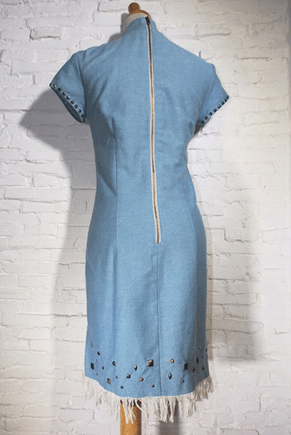 Purple Cloud Denim Qipao Cheongsam