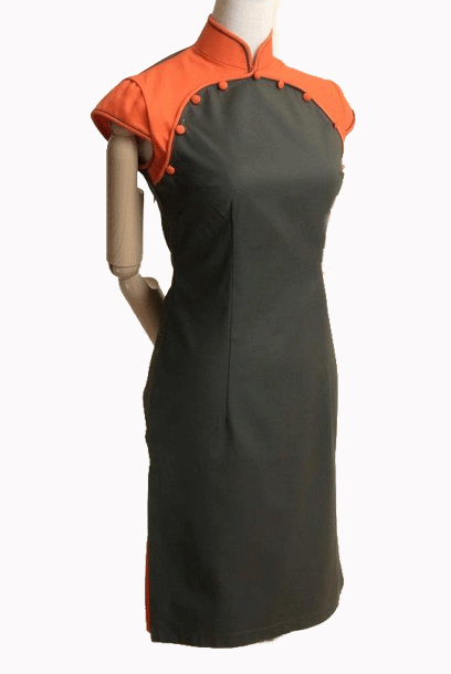 Purple Cloud Orange Juice Cheongsam