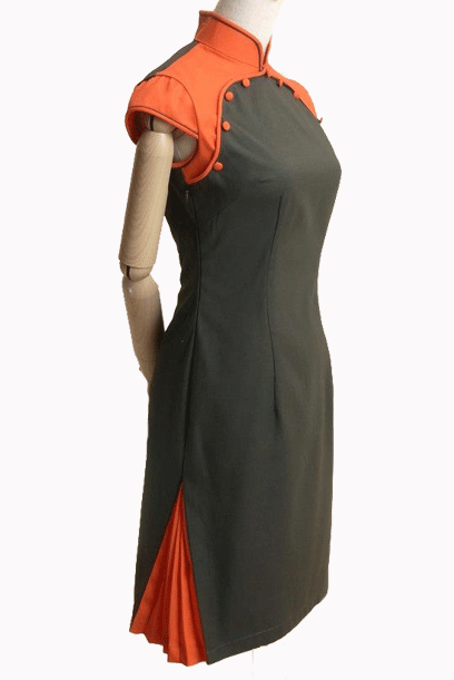 Purple Cloud Orange Juice Cheongsam