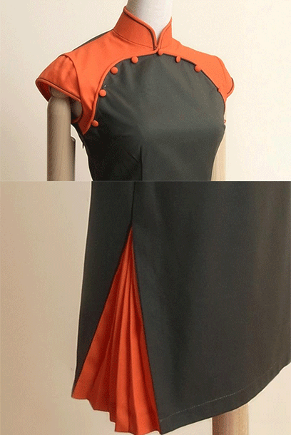 Purple Cloud Orange Juice Cheongsam