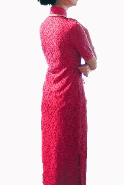 Short Sleeves Lace Cheongsam