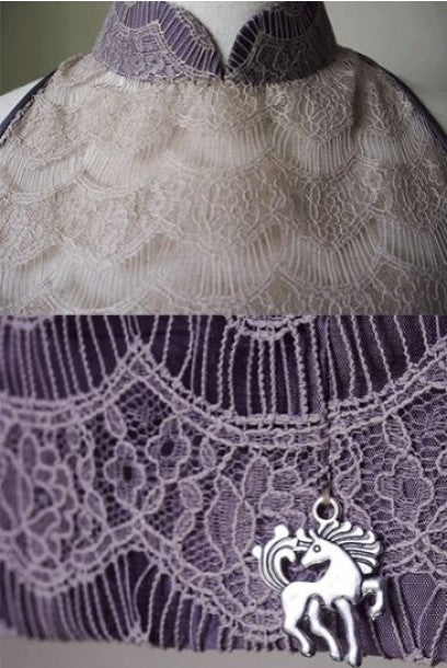 Purple Cloud Mermaid Purple Silk Mini Cheongsam