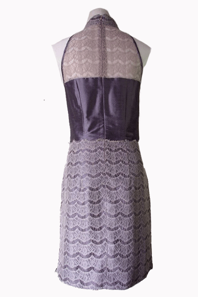Purple Cloud Mermaid Purple Silk Mini Cheongsam
