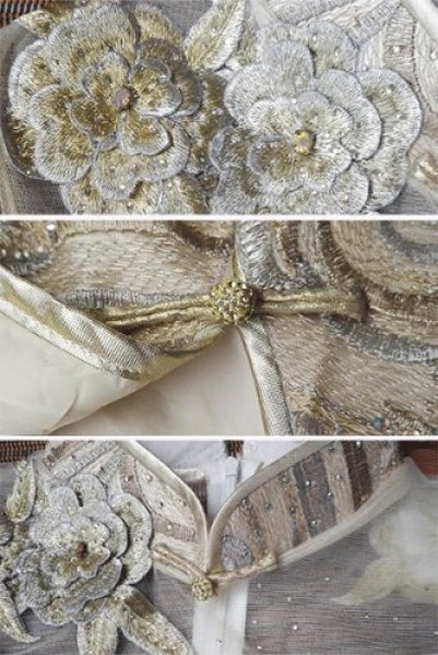 Gatsby Sleeveless 3D Floral Gold Mini Cheongsam