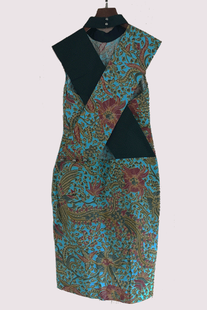 Purple Cloud Selandang Turquoise Cheongsam Qipao