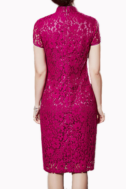 Short Sleeves Lace Cheongsam
