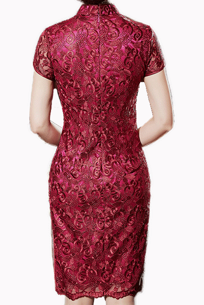 Short Sleeves Lace Cheongsam