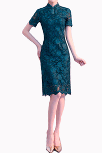 Short Sleeves Lace Cheongsam