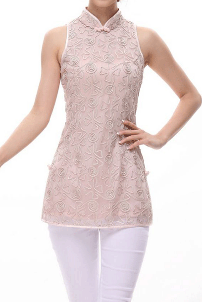 Sleeveless Lace Cheongsam Qipao Top