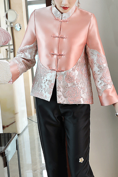3/4 Sleeves Embroidered Qipao Cheongsam Jacket Top