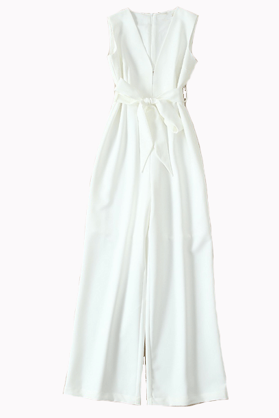 Sleeveless Deep V Neck Playsuit Jumpsuit