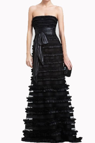 BCBG Maykala Strapless Petite Black Evening Gown