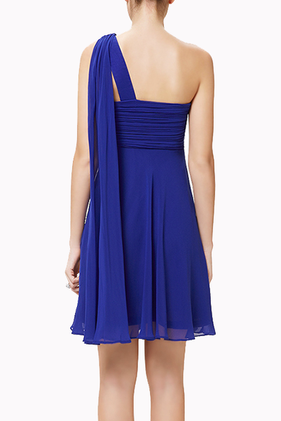 One Shoulder Mini Evening Gown