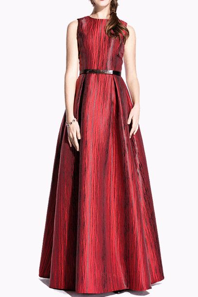 Sleeveless Red Theatric Ball Evening Gown
