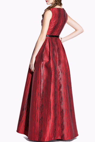 Sleeveless Red Theatric Ball Evening Gown