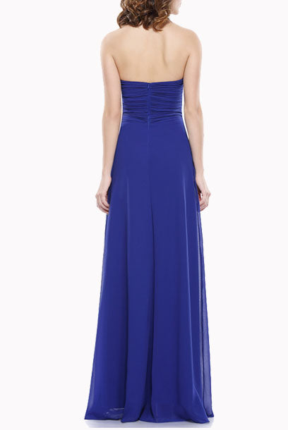 Halter Neck Royal Blue Evening Gown