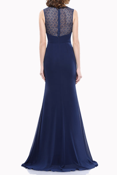 Sleeveless Ruched Evening Gown