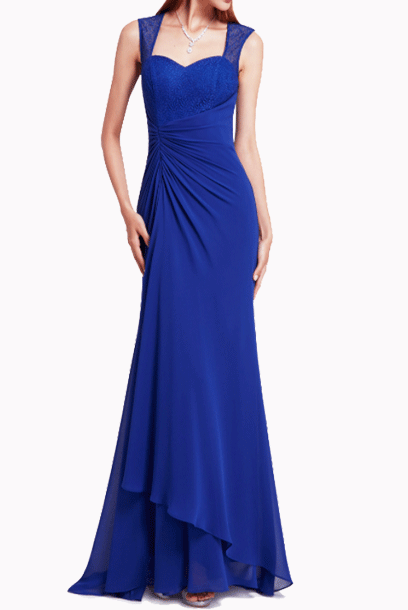 Sleeveless Ruched Evening Gown