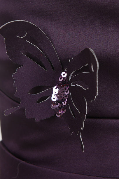 Strapless 3D Embellished Purple Ombre Gown