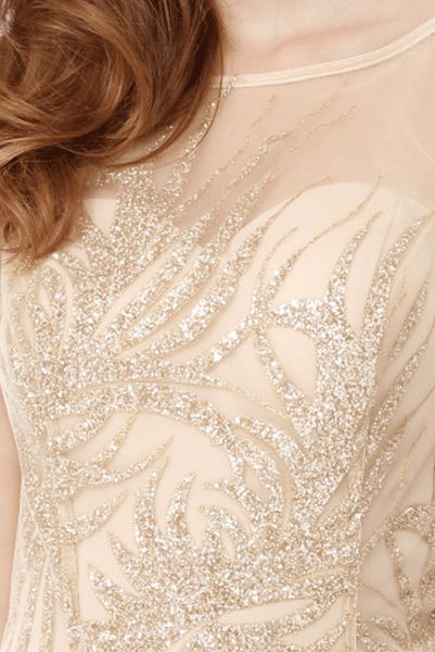 Gatsby Sleeveless Gold Sequin Evening Gown