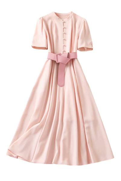 Short Sleeves Pink Middleton Dress