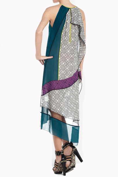 BCBG Runway Nimue Colour Blocked Maxi Dress