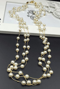 Faux Pearl Long Necklace
