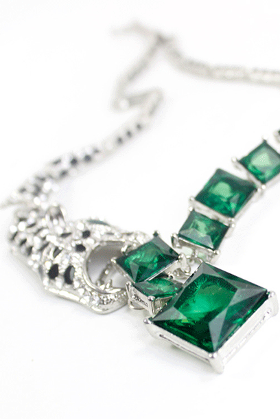 Leopard Rhinestone Short Necklace
