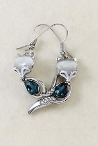 Fox Silver Dangling Earrings