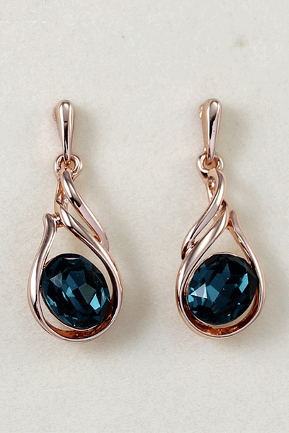 Rose Gold Crystal Earrings