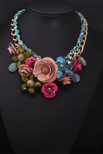 3D Floral Chunky Statement Necklace