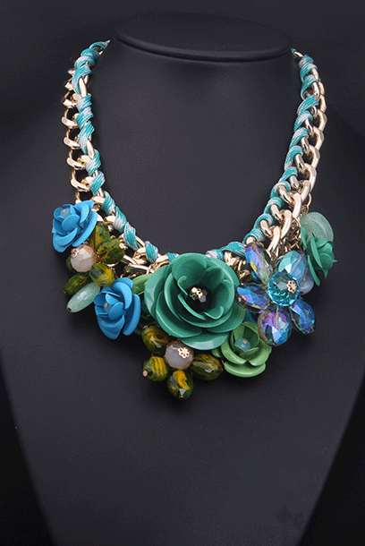 3D Floral Chunky Statement Necklace