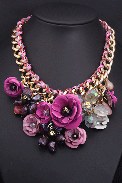 3D Floral Chunky Statement Necklace