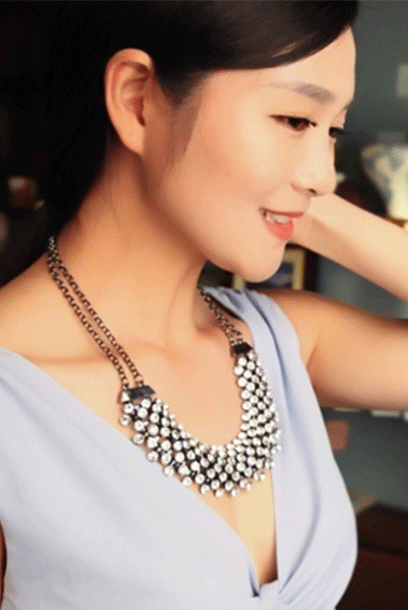 Rhinestones Short Chunky Statement Necklace
