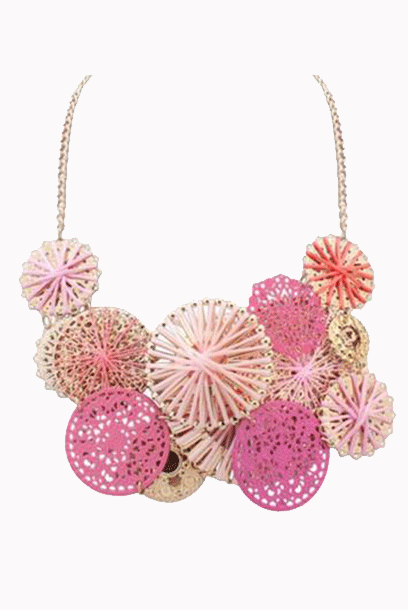 Multicoloured Flower Statement Necklace