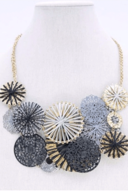 Multicoloured Flower Statement Necklace