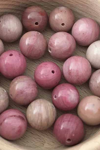 Cheongsam 旗袍 Natural Peach Blossom Pink Jade Stones Beads Knot Buttons
