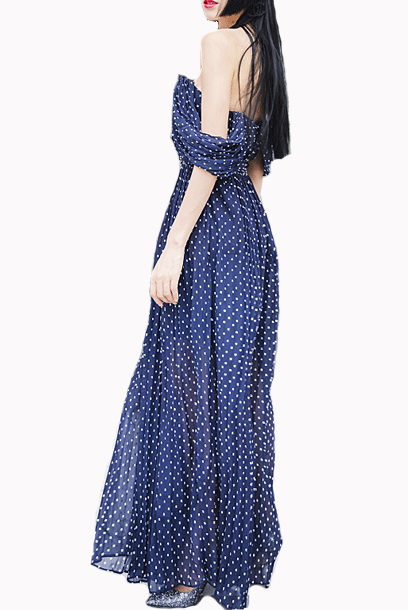 Off-the-shoulder Chiffon Playsuit Jumpsuit