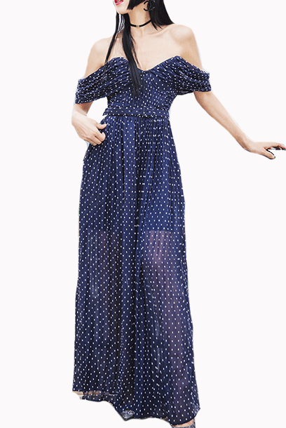 Off-the-shoulder Chiffon Playsuit Jumpsuit